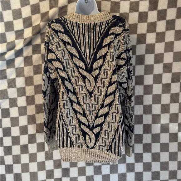 Crossings Men’s Y2K V Neck Chunky Knit Abstract Sweater Size M/Medium - Picture 7 of 11